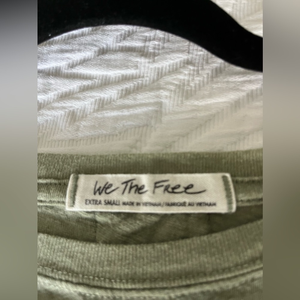 ❌SOLD❌We The Free Free People Size Xs Sage Green Clarity Ringer Tee Shirt - Picture 7 of 7